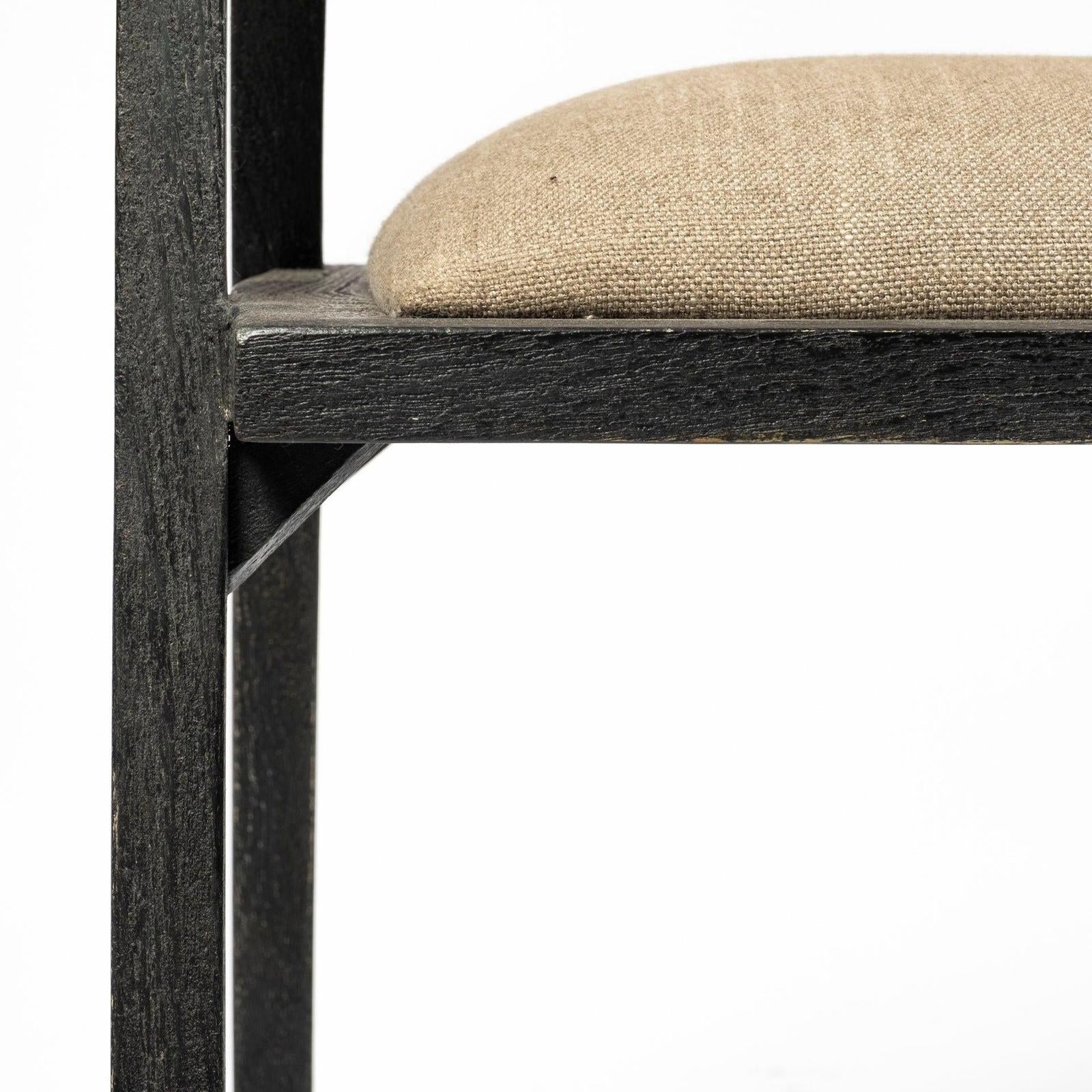 Mercana Tabitha Wooden Frame Linen Wrap Seat Dining Chair