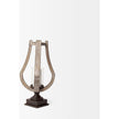 Mercana Brillion Rustic Wood Metal Table Candle Holder Clearance