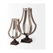 Mercana Brillion Rustic Wood Metal Table Candle Holder Clearance