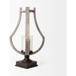 Mercana Brillion Rustic Wood Metal Table Candle Holder Clearance