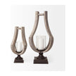 Mercana Brillion Rustic Wood Metal Table Candle Holder Clearance