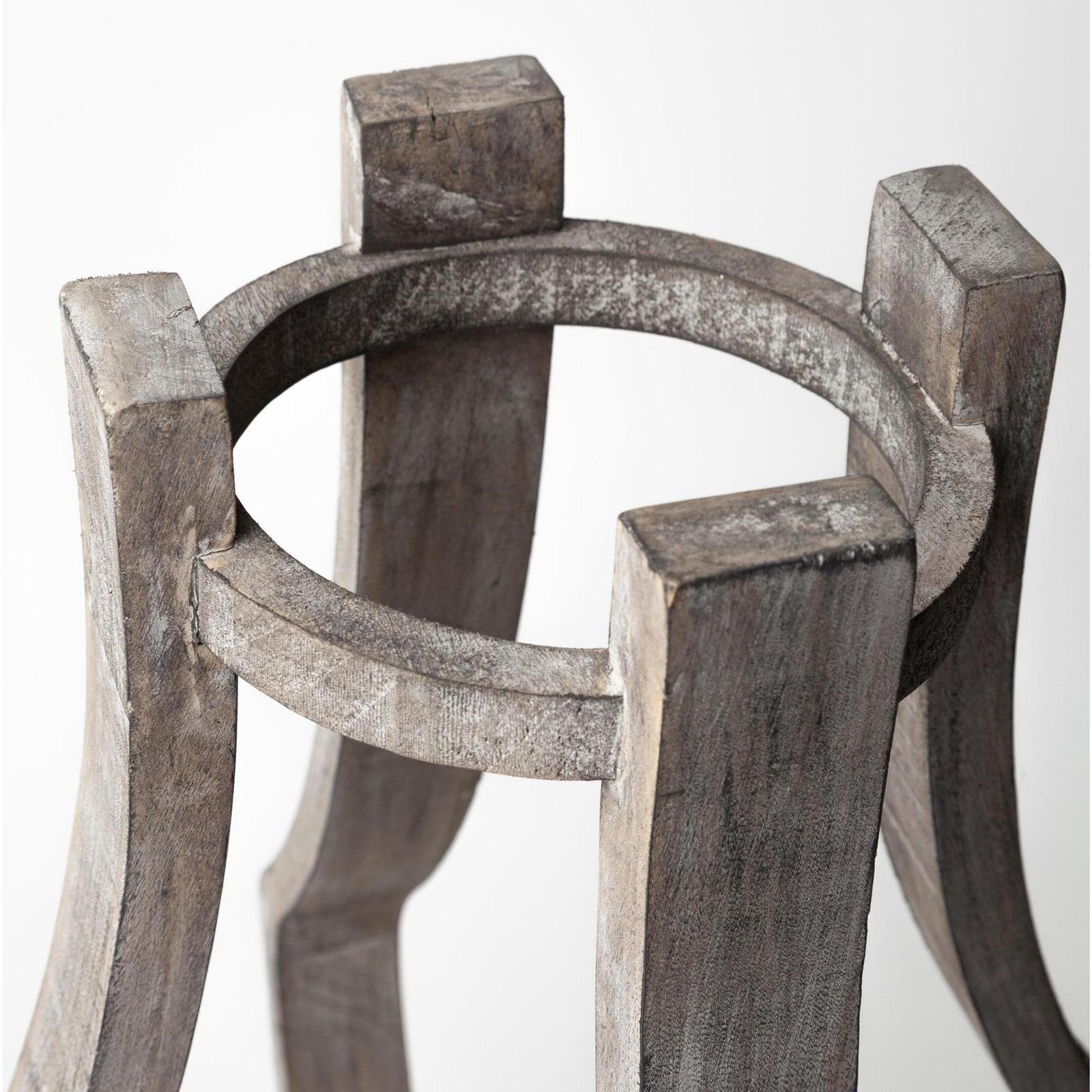 Mercana Brillion Rustic Wood Metal Table Candle Holder Clearance