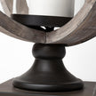 Mercana Brillion Rustic Wood Metal Table Candle Holder Clearance