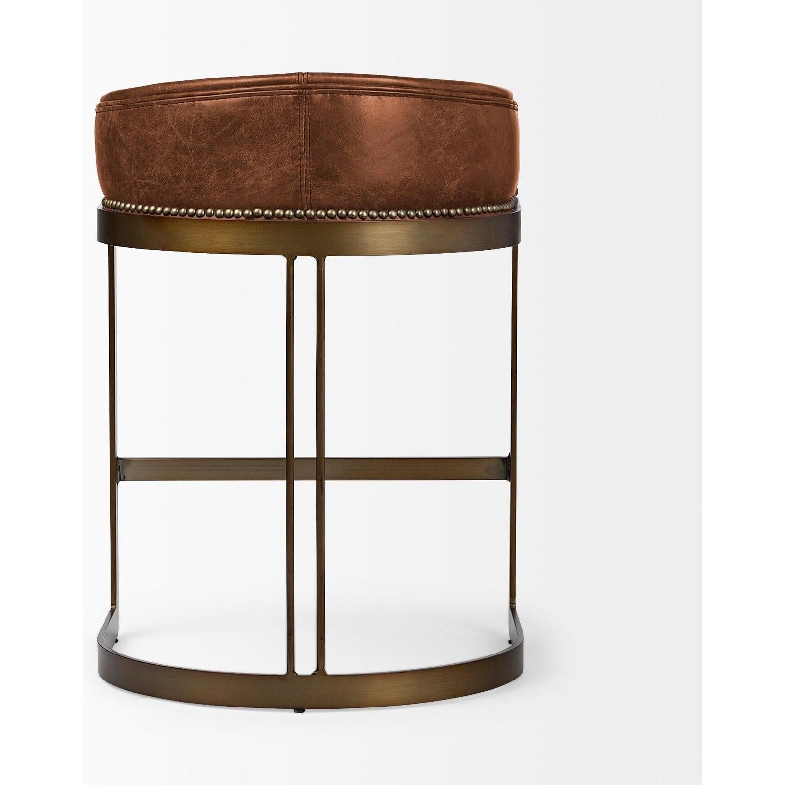 Mercana Hollyfield Gold Metal Base Bar Stool