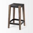 Mercana Nell Black Metal Seat & Foot Rest With Brown Wood Legs Stool