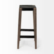 Mercana Nell Black Metal Seat & Foot Rest With Brown Wood Legs Stool
