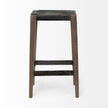 Mercana Nell Black Metal Seat & Foot Rest With Brown Wood Legs Stool