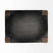 Mercana Nell Black Metal Seat & Foot Rest With Brown Wood Legs Stool