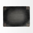 Mercana Nell Black Metal Seat & Foot Rest With Brown Wood Legs Stool