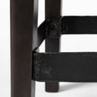 Mercana Nell Black Metal Seat & Foot Rest With Brown Wood Legs Stool
