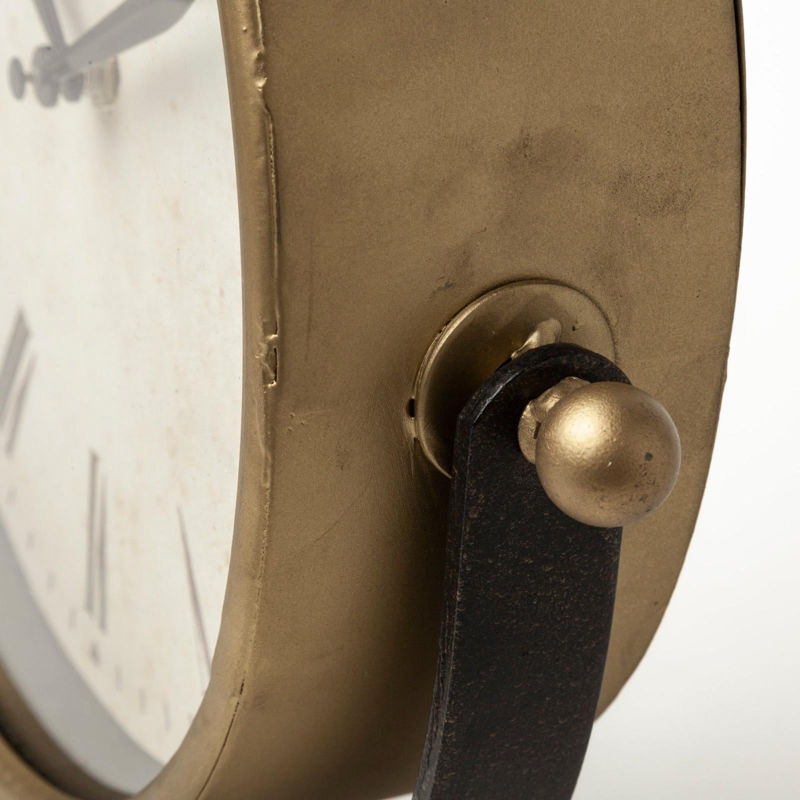 Mercana Houston Gold Metal Half Moon Base Table Clock