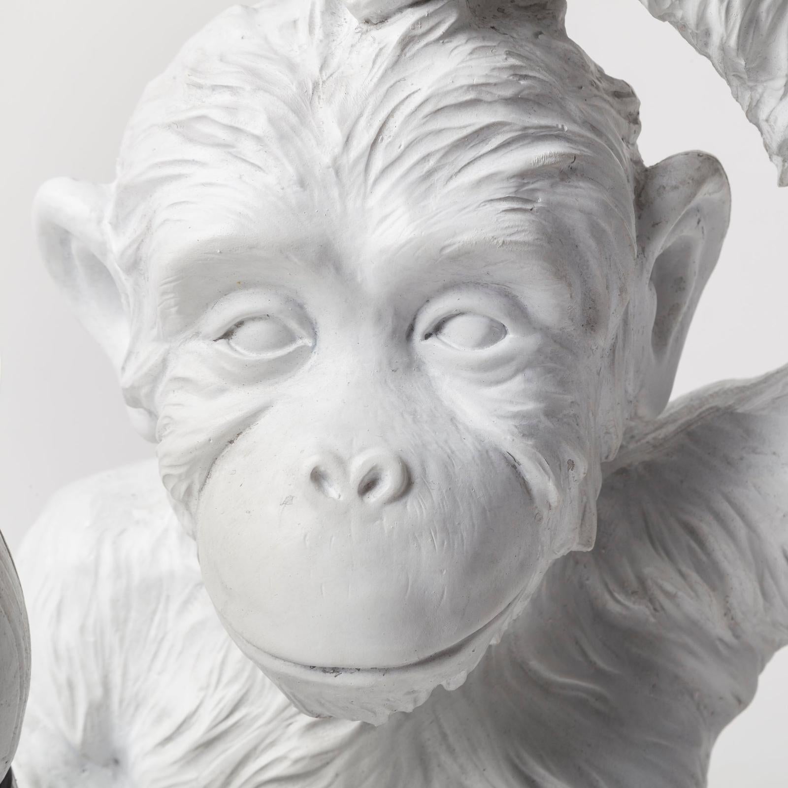 Mercana Simia White Resin Playful Monkey Table Lamp Clearance