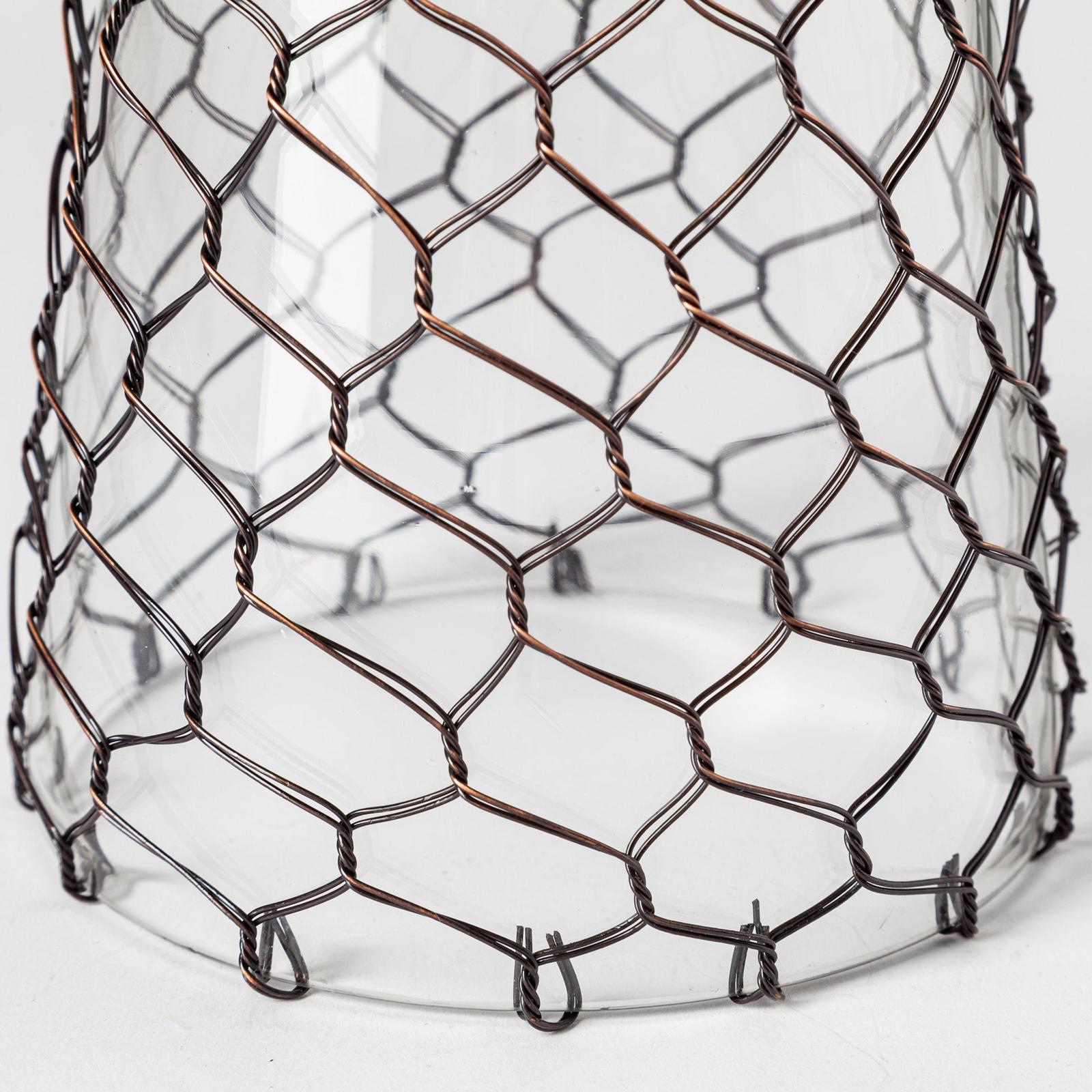 Mercana Shandra Small Glass w/Metal Wire Snakeskin Pattern Table Candle Holder Clearance