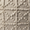 Mercana Leroy Square Cream Wool Pouf w/ Popcorn Detail