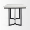 Mercana Tanner White Marble Top Black Metal Base Dining Table Clearance