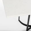 Mercana Tanner White Marble Top Black Metal Base Dining Table Clearance