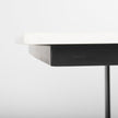 Mercana Tanner White Marble Top Black Metal Base Dining Table Clearance
