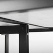 Mercana Tanner White Marble Top Black Metal Base Dining Table Clearance