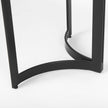 Mercana Tanner White Marble Top Black Metal Base Dining Table Clearance