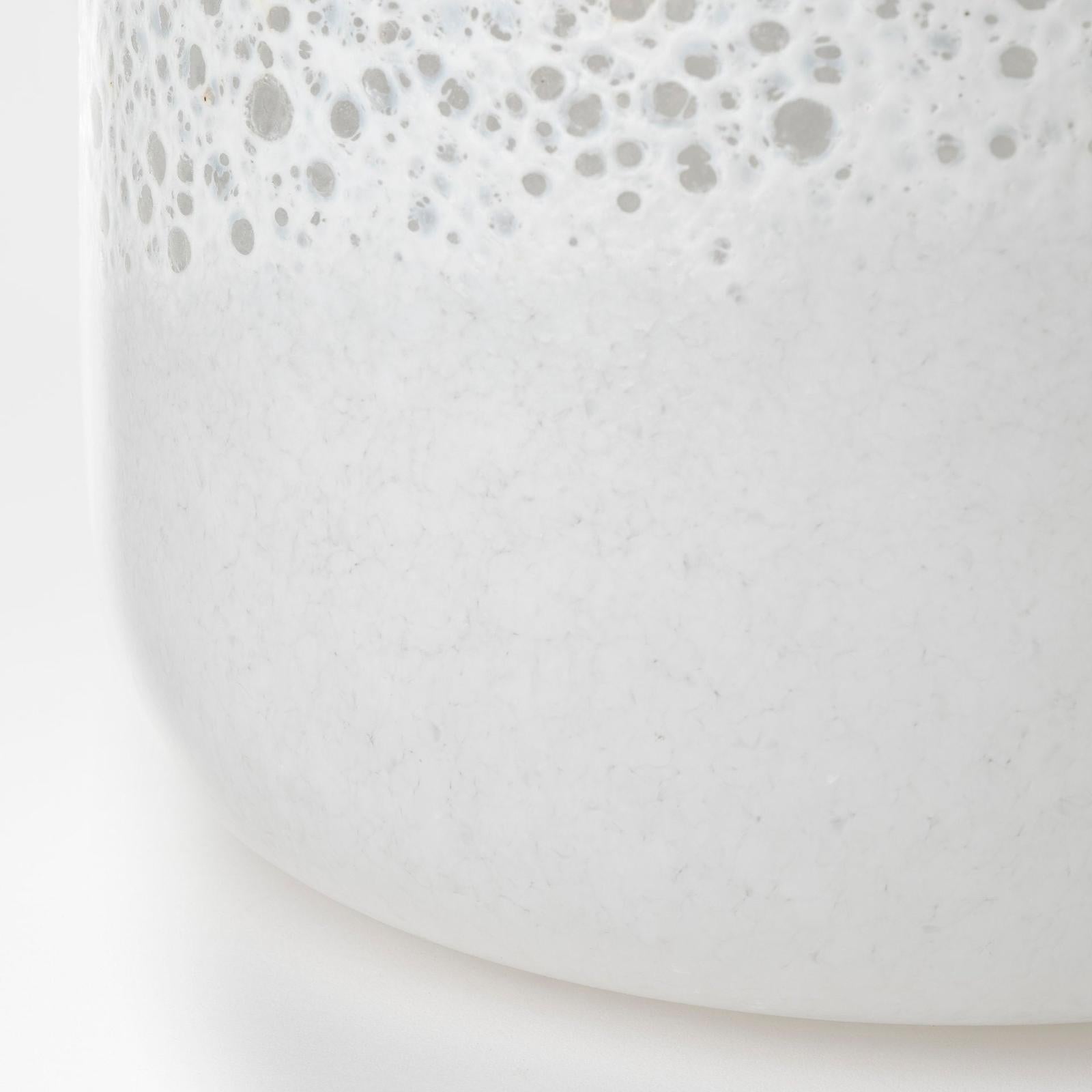 Mercana Pearl Short White Gold Rim Glass Vase Clearance