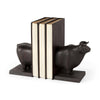 Mercana Taurus Black Cast Aluminum Bull Bookends- Set of 2