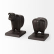 Mercana Taurus Black Cast Aluminum Bull Bookends- Set of 2