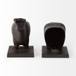 Mercana Taurus Black Cast Aluminum Bull Bookends- Set of 2