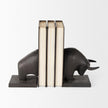 Mercana Taurus Black Cast Aluminum Bull Bookends- Set of 2