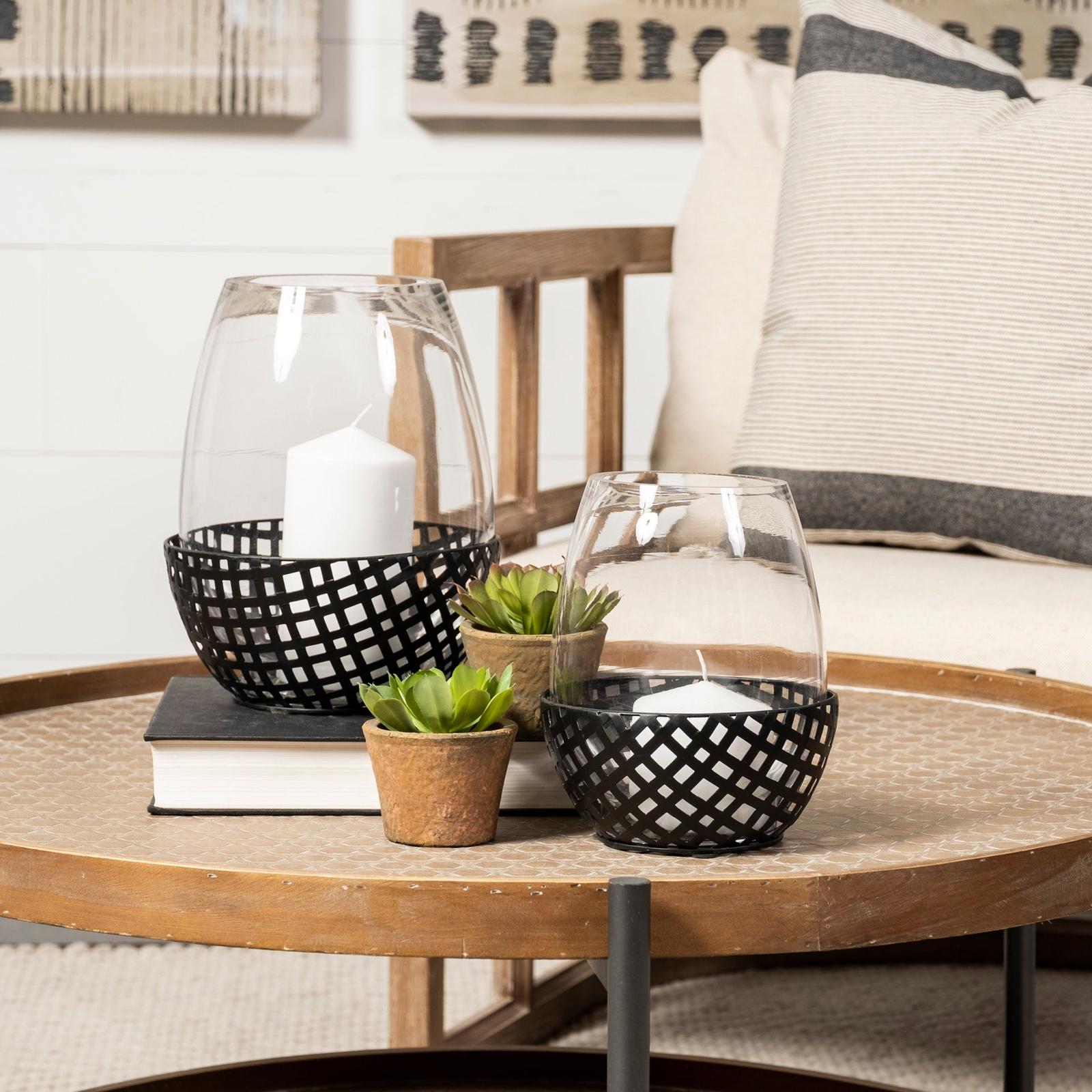 Mercana Reena Woven Metal Base Table Candle Holder