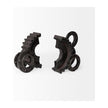 Mercana Cogsworth Brown Resin Industrial Gear Bookends- Set of 2