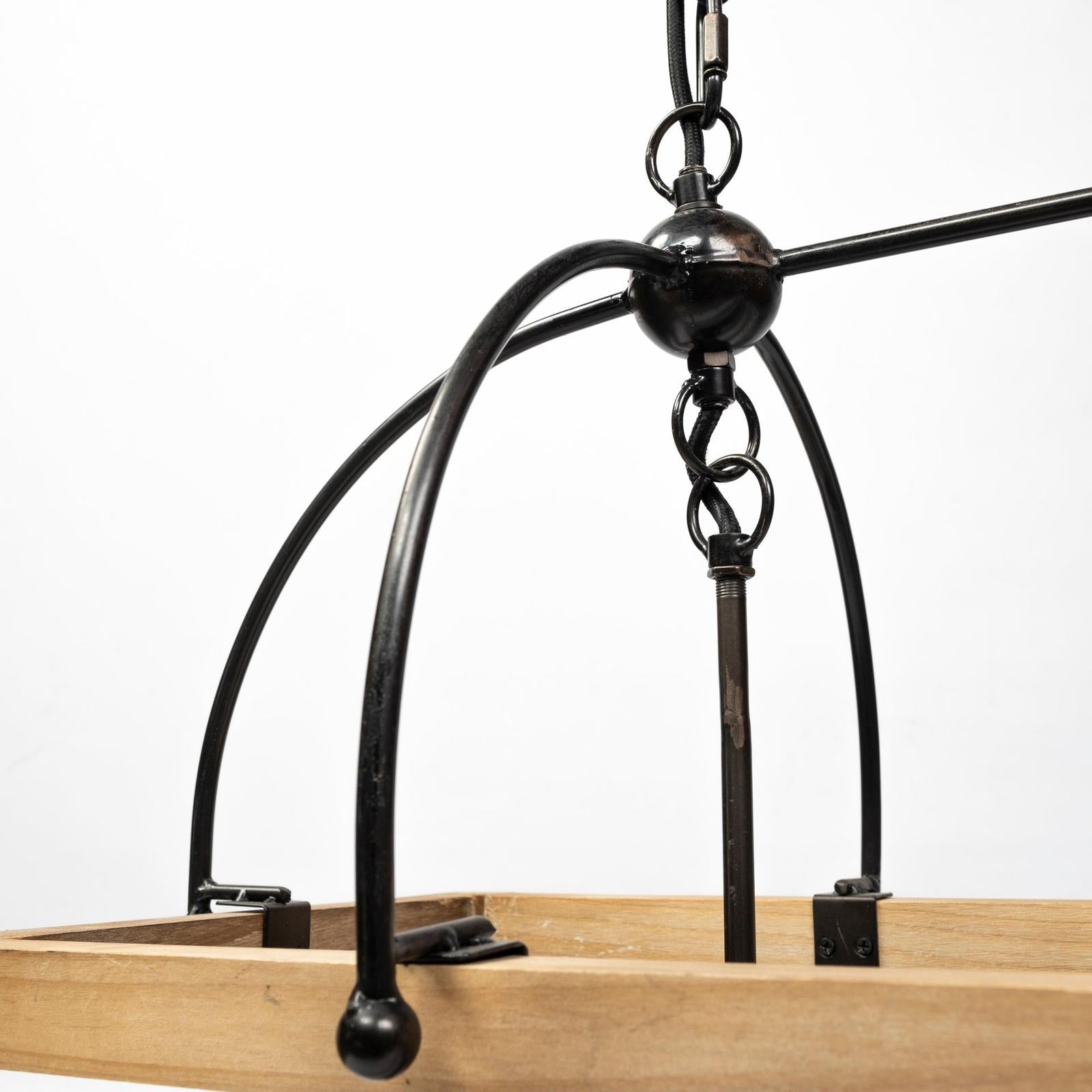 Mercana Josie Natural Wood Chassis Six Light Chandelier Clearance