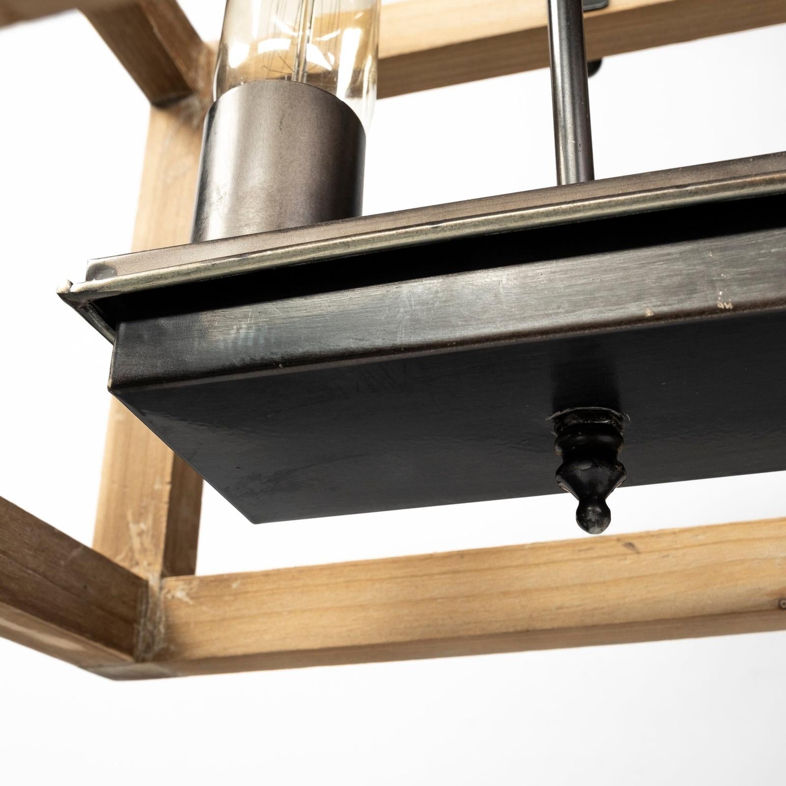 Mercana Josie Natural Wood Chassis Six Light Chandelier Clearance