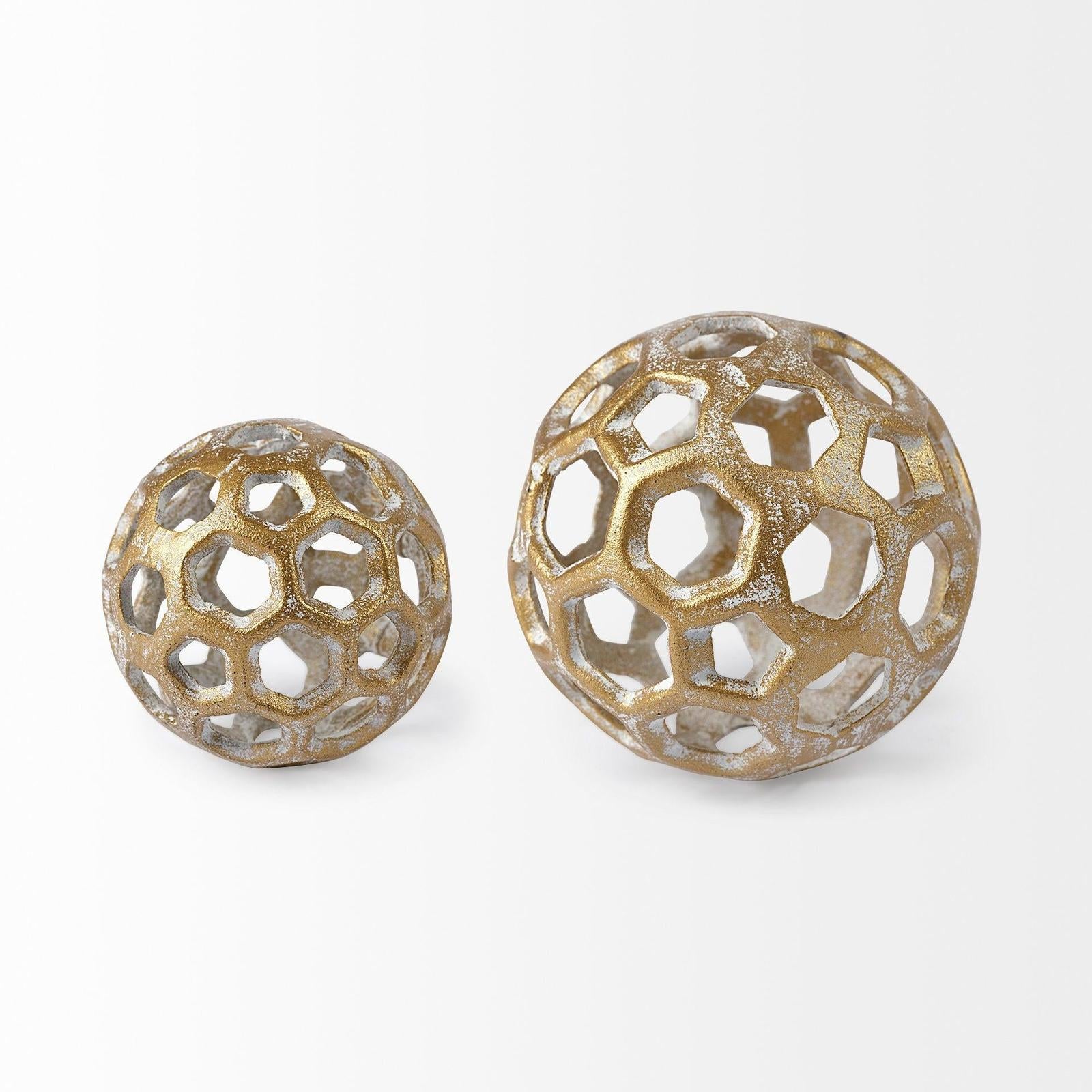 Mercana Moyer Gold Metal Hollow Decorative Orb