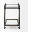 Mercana Chriselle Black Metal And Glass Two Tier Bar Cart Clearance
