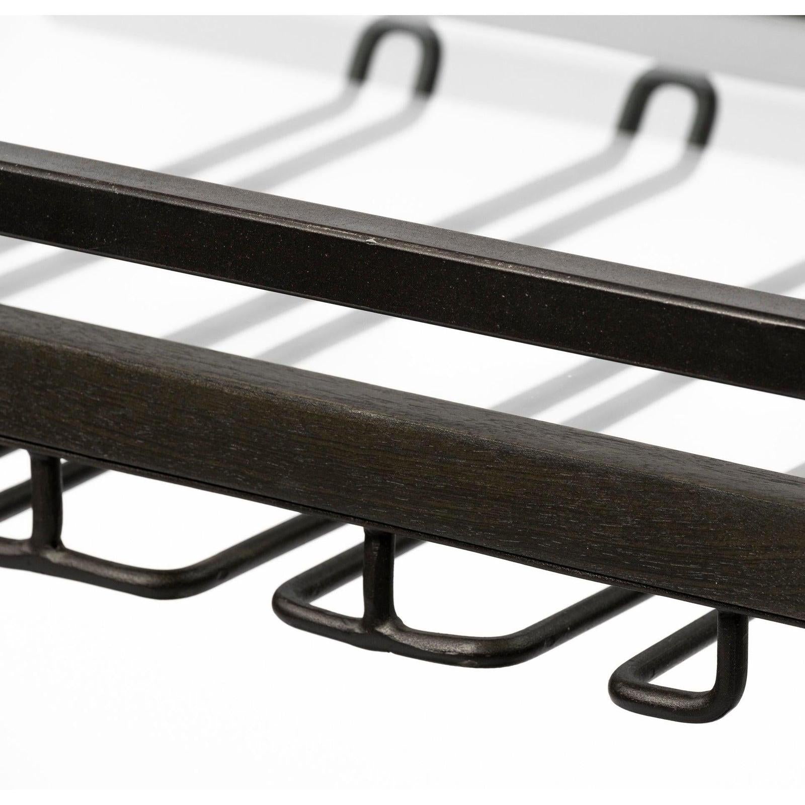 Mercana Chriselle Black Metal And Glass Two Tier Bar Cart Clearance