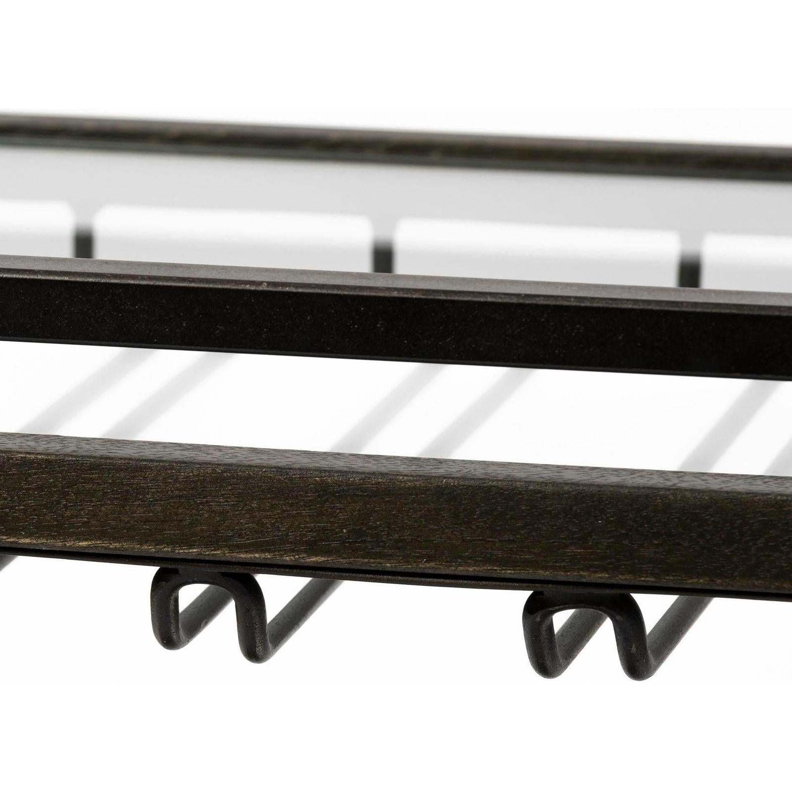Mercana Chriselle Black Metal And Glass Two Tier Bar Cart Clearance