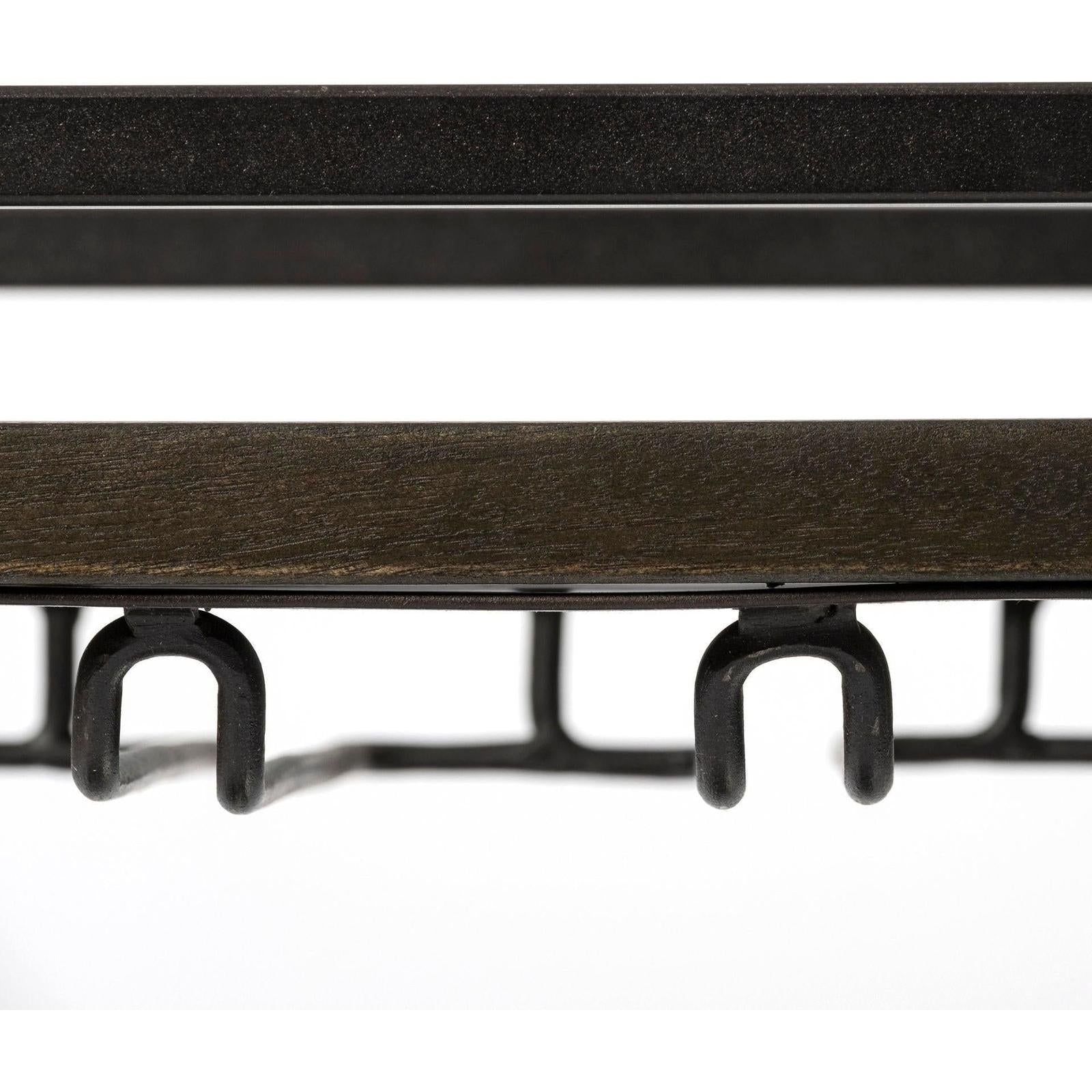 Mercana Chriselle Black Metal And Glass Two Tier Bar Cart Clearance