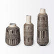 Mercana Riker Large Dark Gray Cream Ceramic Vase Clearance