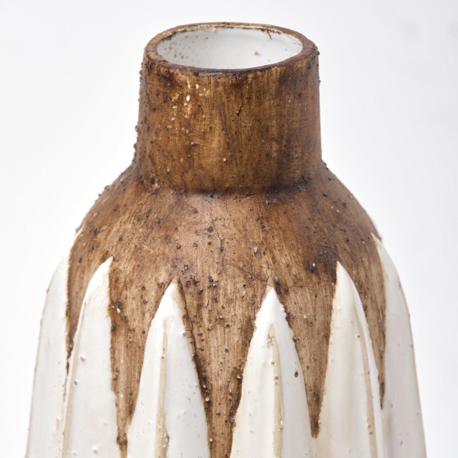Mercana Sisko Rustic Brown White Ceramic Vase