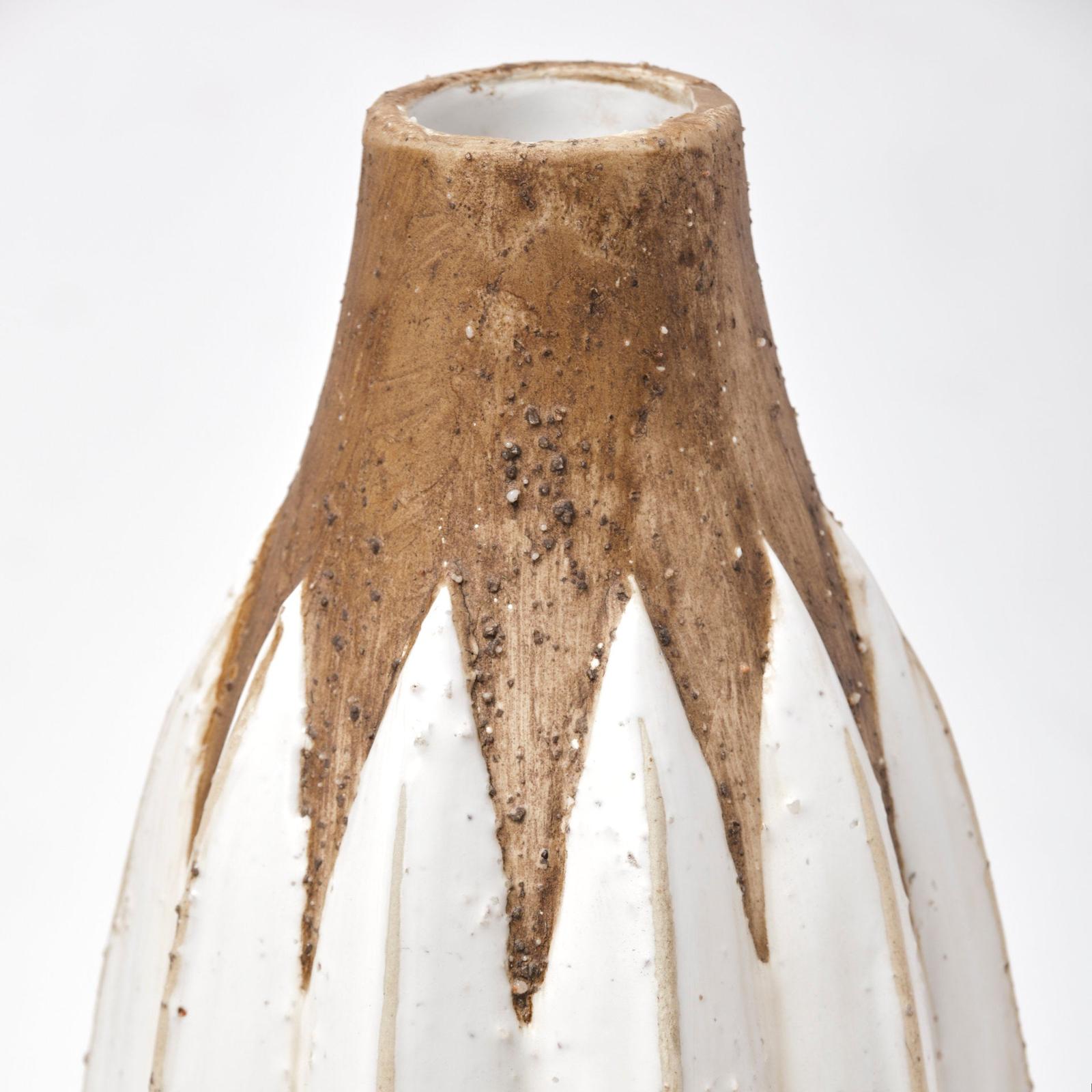 Mercana Sisko Rustic Brown White Ceramic Vase