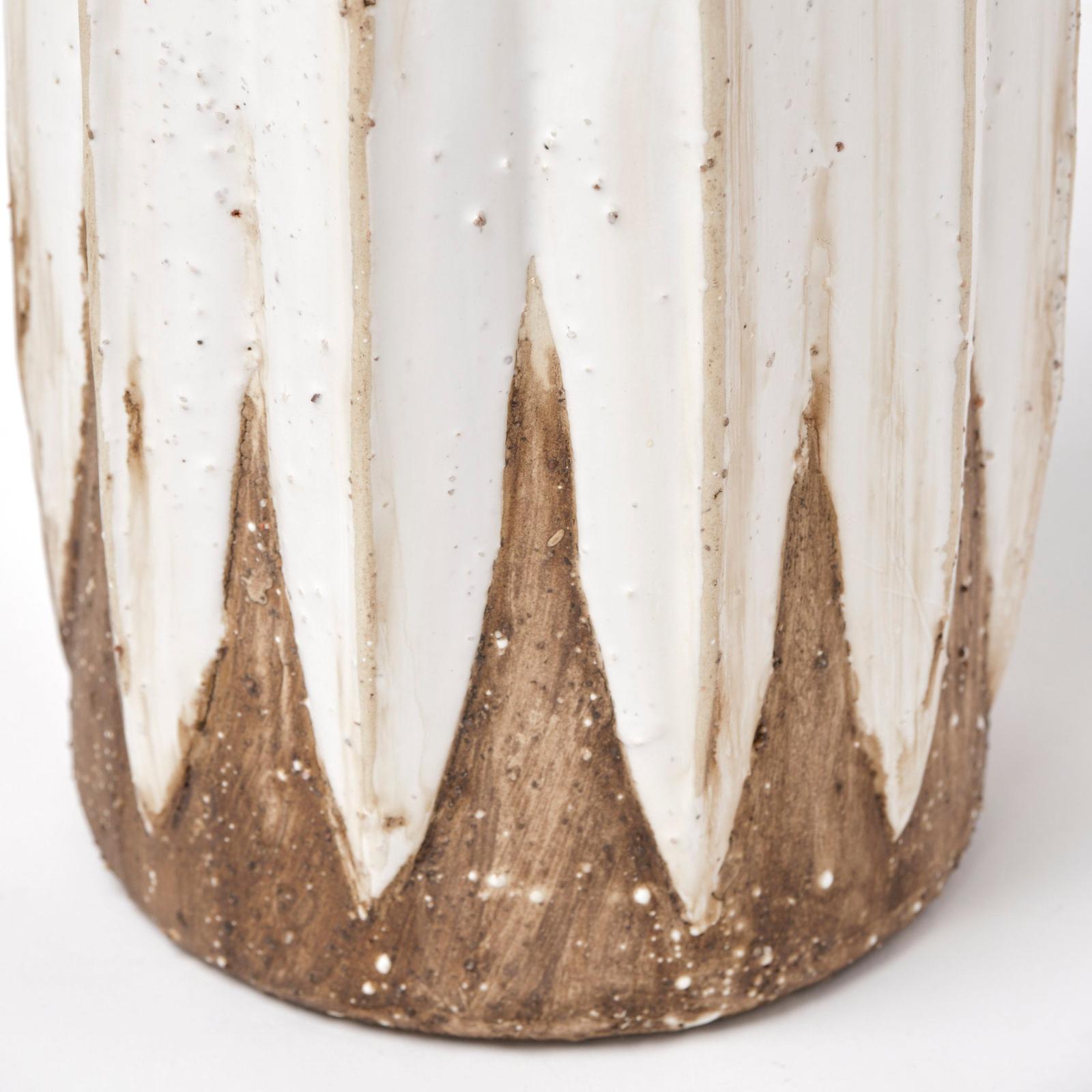 Mercana Sisko Rustic Brown White Ceramic Vase