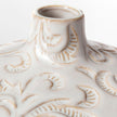 Mercana Jadiza Medium White Glaze Floral Pattern Vase