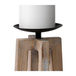 Mercana Astra Light Brown Wood Pedestal Base Table Candle Holder