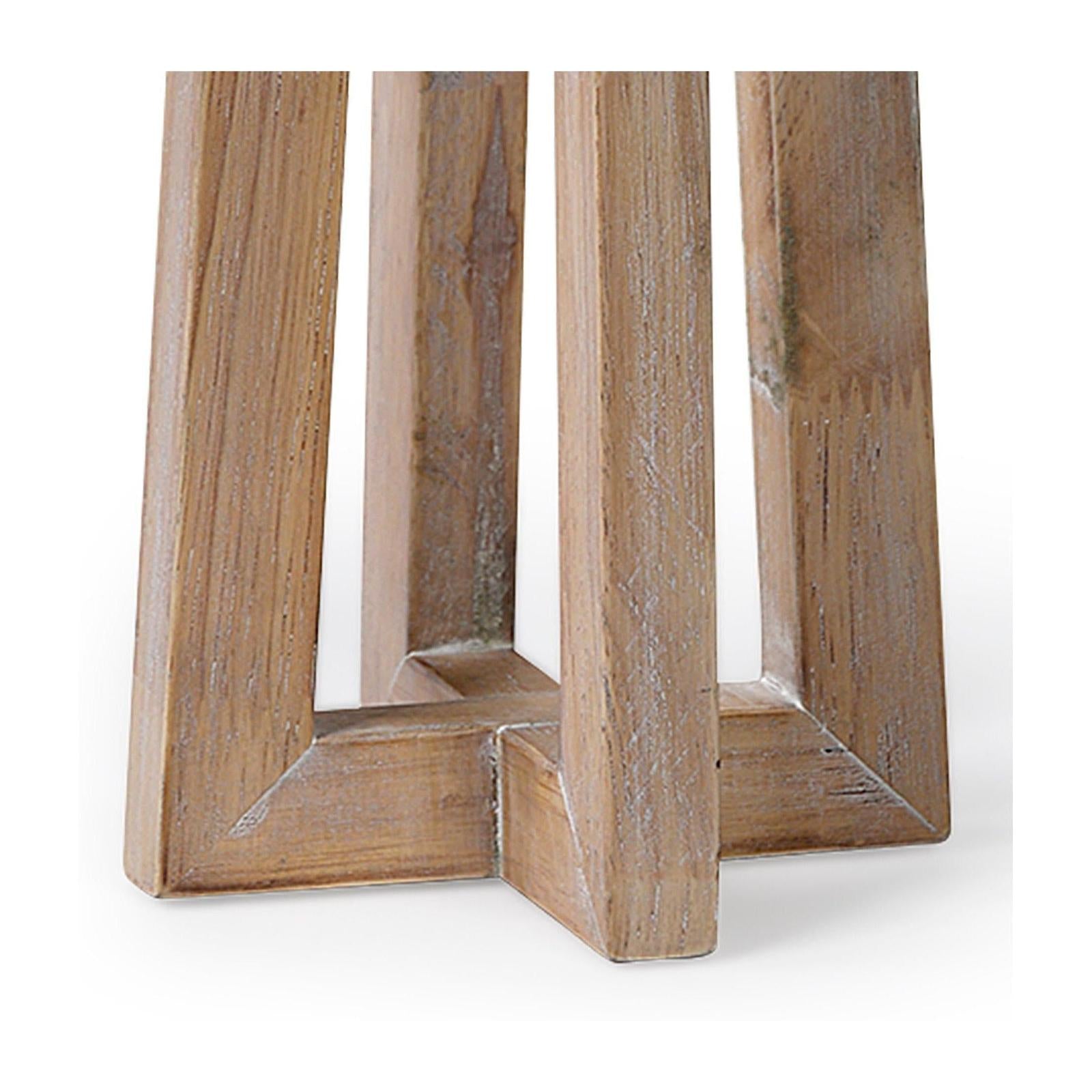 Mercana Astra Light Brown Wood Pedestal Base Table Candle Holder