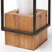 Mercana Orionis Wood w/ Black Metal Lantern Candle Holder
