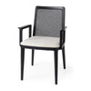 Mercana Clara Wood W/ Cream Fabric Seat and Cane Back Dining Chair