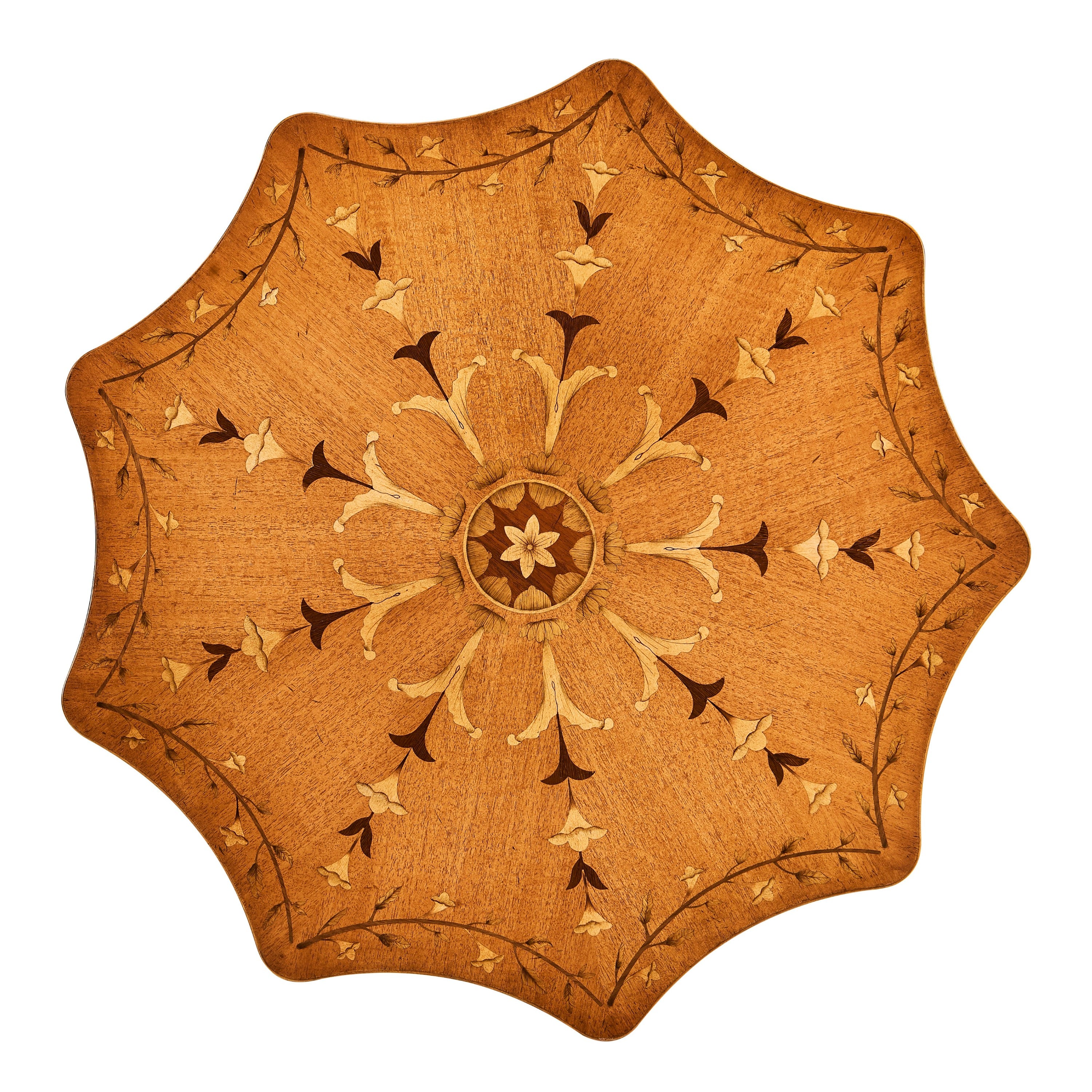Jonathan Charles Finely Inlaid Lamp Table w/ Nine Sided Top ( 495074-SAL )