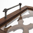 Mercana Stotonic Brown Wood W Glass Top Rectangular Serving Tray Clearance