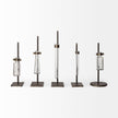 Mercana Jarvis Dark Brown Metal and Glass Chemistry Inspired Bottles-Setof 5
