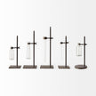 Mercana Jarvis Dark Brown Metal and Glass Chemistry Inspired Bottles-Setof 5